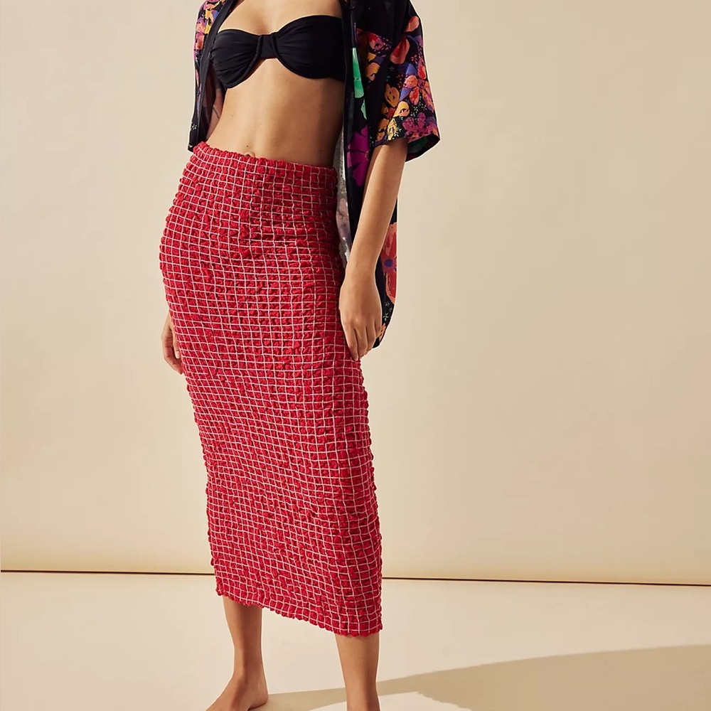 Smocked 2-in-1 Textured Skirt/Dress